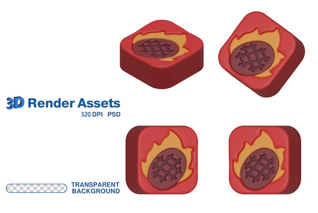 PSD assets von transparenten psd-3d-assets von lebensmitteln, perfekt für social-media-design-grafikkarten usw