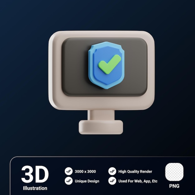 Assicurazione Oggetto Computer Assicurazione Illustrazione 3D