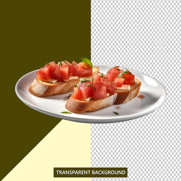 PSD une assiette de bruschetta