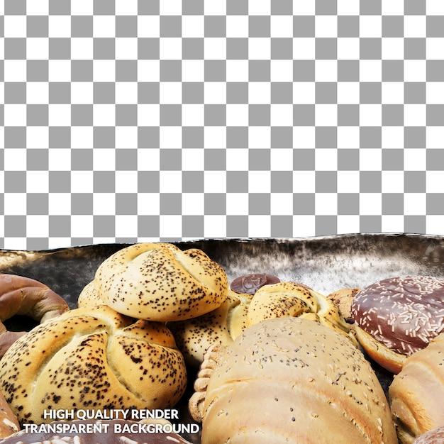 Une assiette de différents types d'aliments, y compris des beignets et un bagel