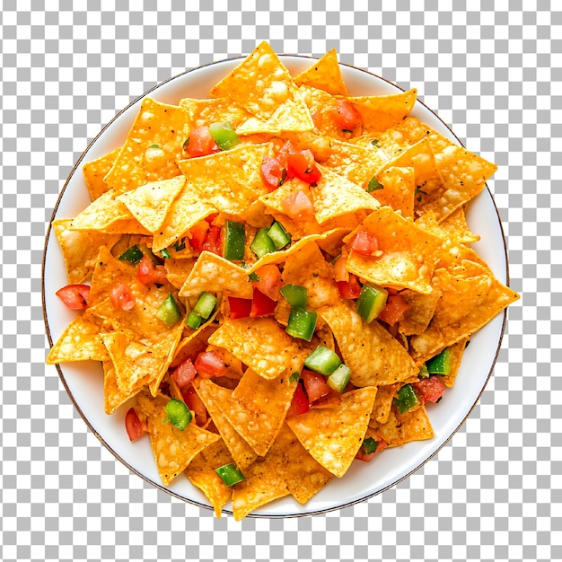 Une assiette de Nachos PNG croustillant sur un fond transparent
