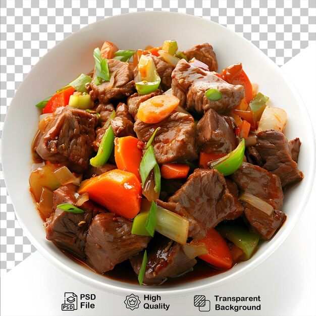 PSD une assiette de nourriture contenant des légumes et de la viande de bœuf