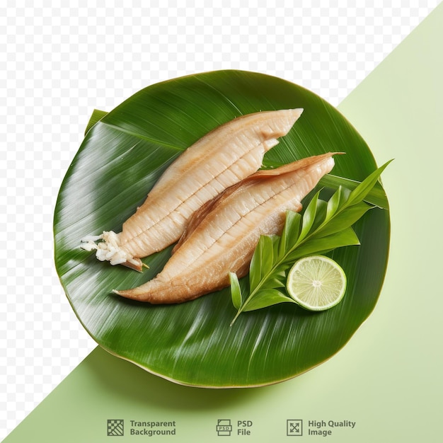 PSD une assiette de poisson avec une photo d'un poisson dessus.