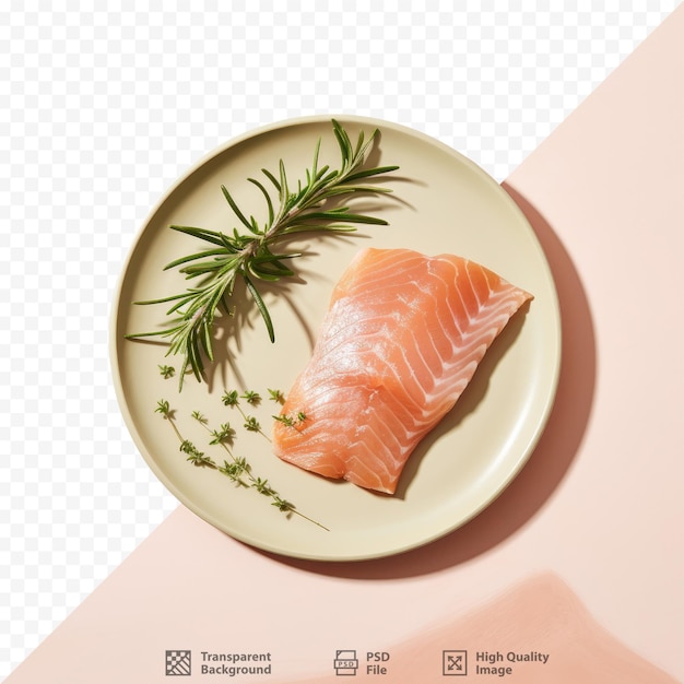PSD une assiette de saumon avec une assiette de persil.
