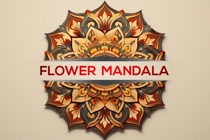 PSD assinar design de mandala design de identidade de mandala mandala de flores 3d