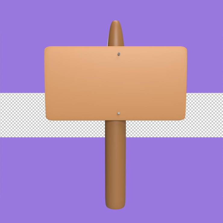 PSD assine a placa 3d ícone modelo conceito de estilo de desenho animado render ilustração