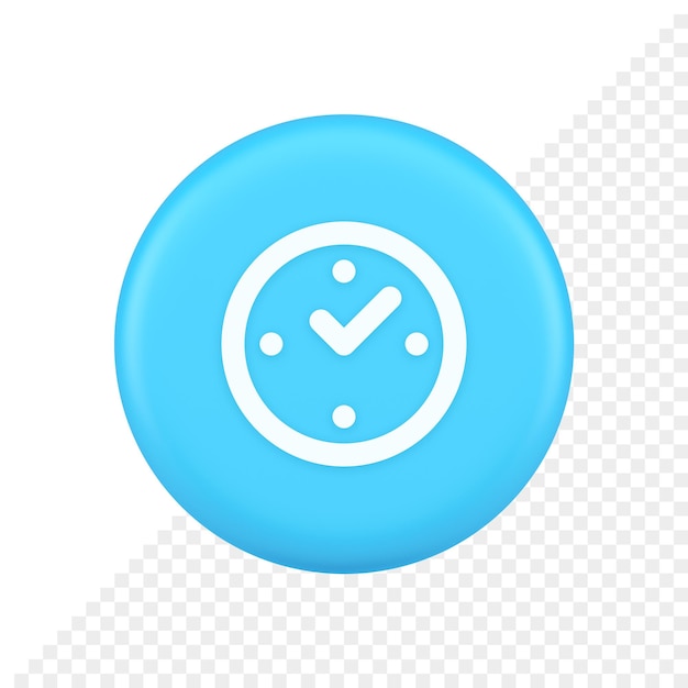 Assista o prazo do relógio do alarme do botão de controle de tempo, verificando o design do aplicativo da web 3d ícone realista