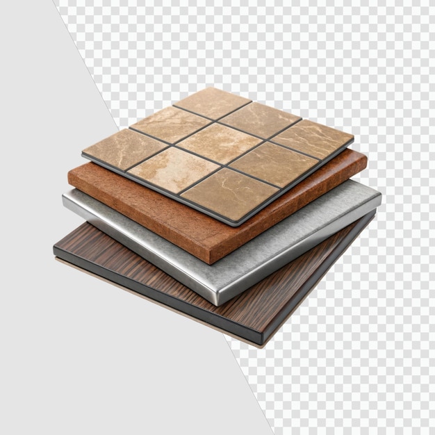 Assortiment d'échantillons de carreaux et de matériaux de revêtement de sol
