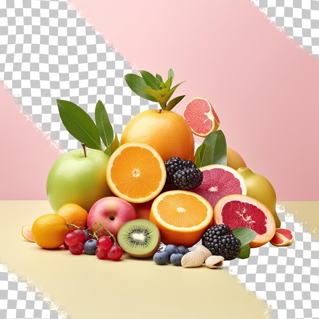 PSD assortiment de fruits sur fond transparent