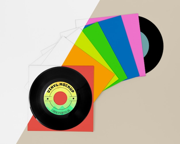 PSD assortiment de maquette de disques vinyle