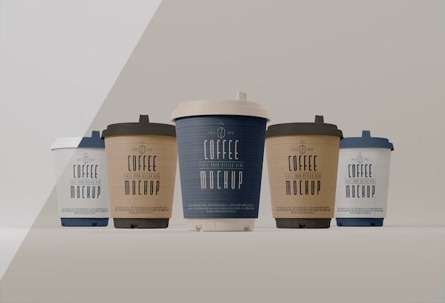 PSD assortiment de marque de tasses à café