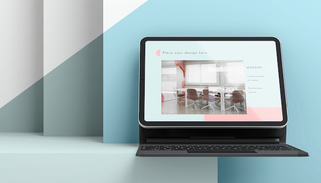 PSD assortiment de vue avant avec tablette et clavier attachés