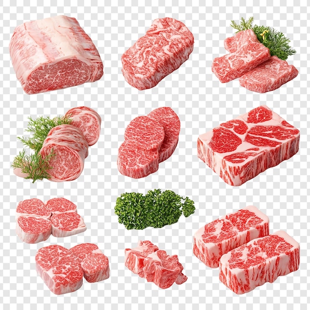 Assortimento de cortes de carne bovina premium