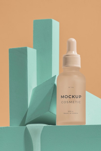 Assortimento di cosmetici mock-up con elementi di fusione