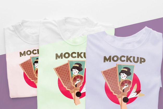 Assortimento di modelli di t-shirt giapponesi