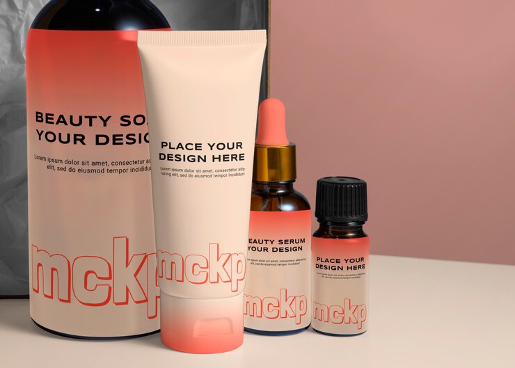PSD assortimento di prodotti da bagno e cosmetici in set regalo