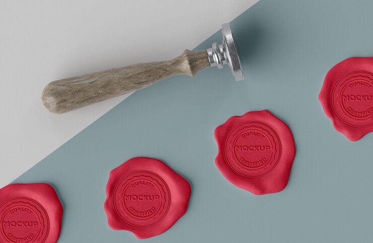 PSD assortimento di sigilli mock-up per busta