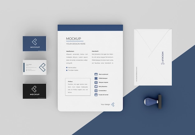 Assortimento minimo di cancelleria mock-up
