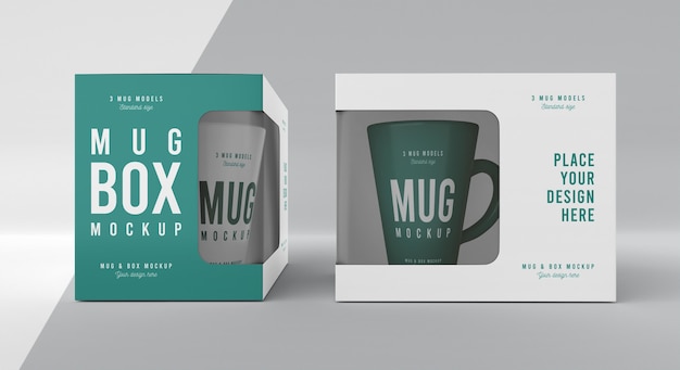 Assortimento mock-up di mug box