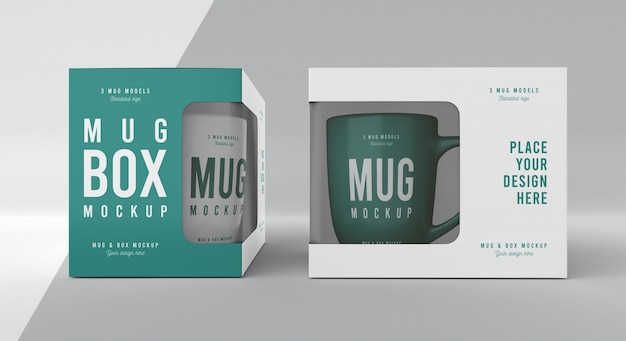 Assortimento mock-up di mug box