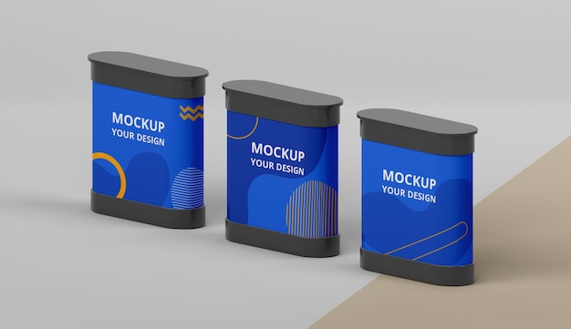 Assortimento mock-up stand fieristici