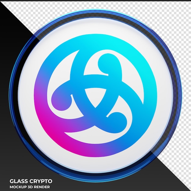 Astar ASTR Glass Crypto Coin Ilustración 3D