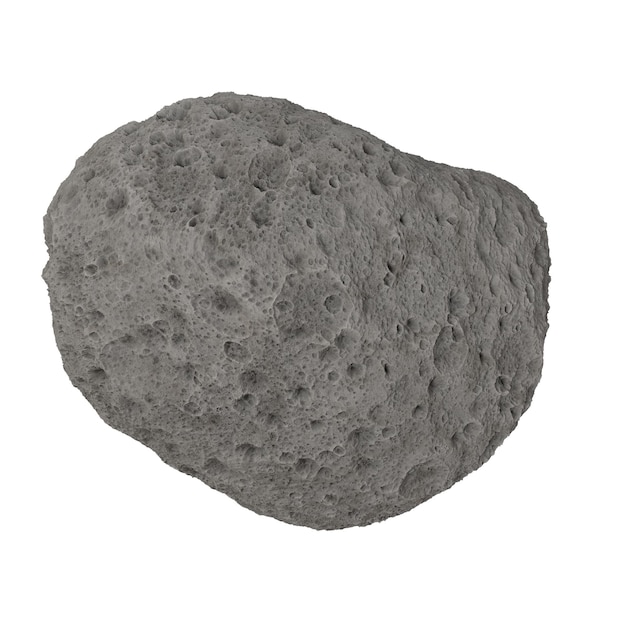 PSD asteroide aislado fondo transparente 3d render