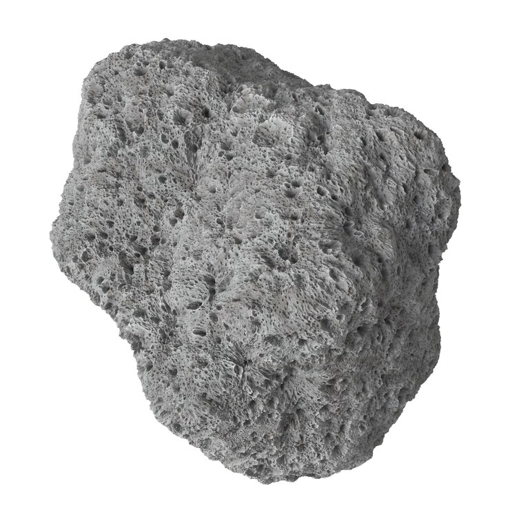 PSD asteroide aislado fondo transparente 3d render
