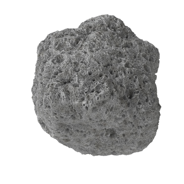 Asteroide aislado fondo transparente 3d render