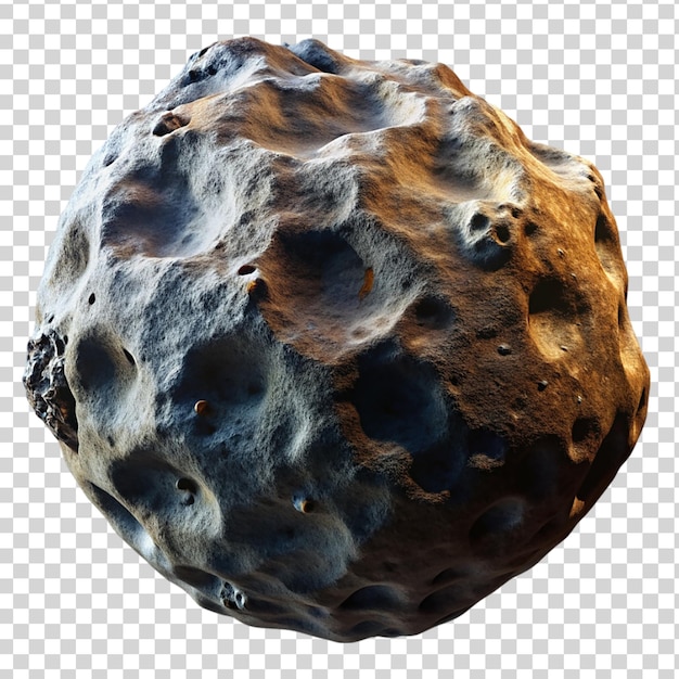PSD astéroïde dans le ciel isolé sur transparent ou blanc