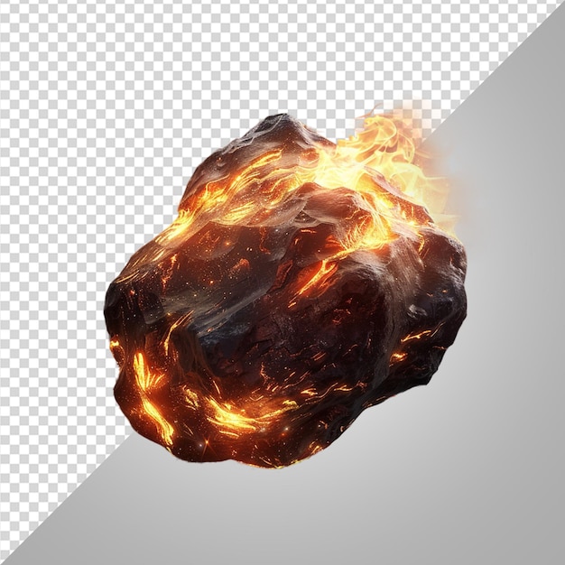 PSD asteroide en llamas png