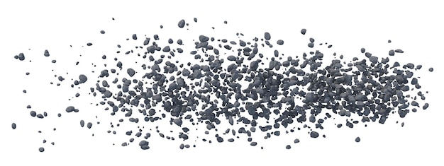 Asteroidengürtel isoliert transparenter Hintergrund 3D-Rendering
