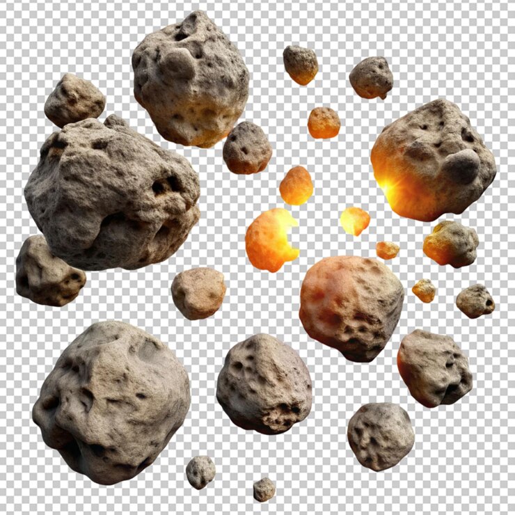 PSD asteroides enjambre de rocas o meteorito de piedra