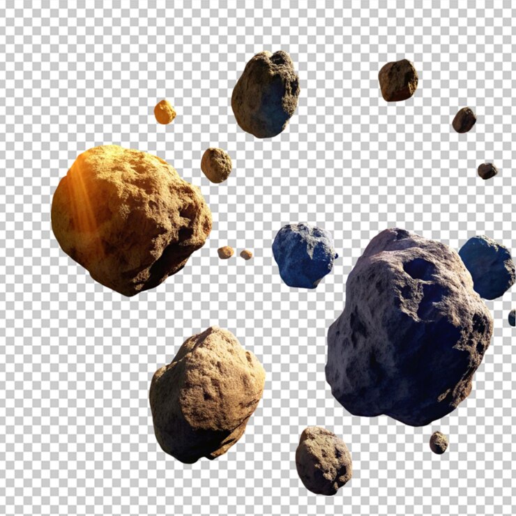 PSD asteroides voladores en el png