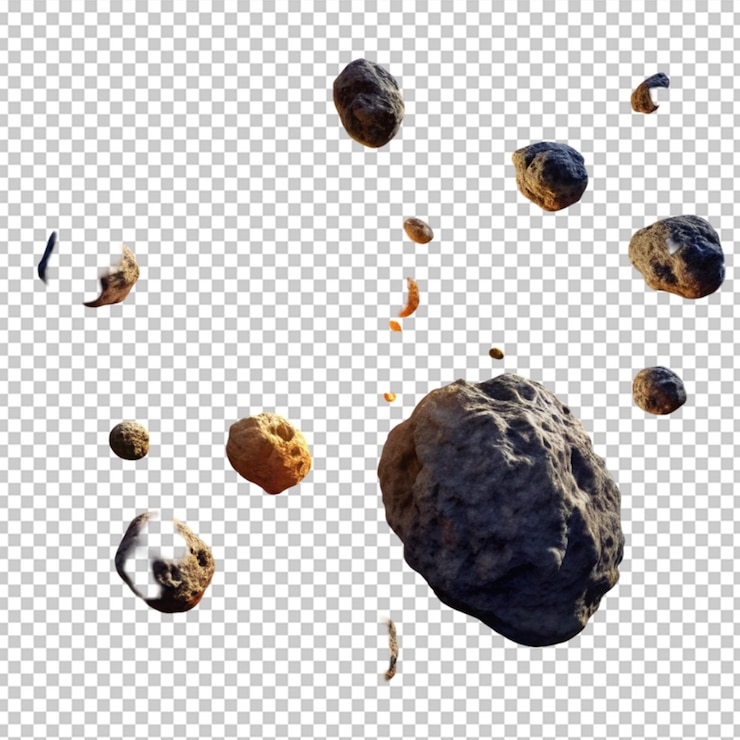 PSD asteroides voladores en el png
