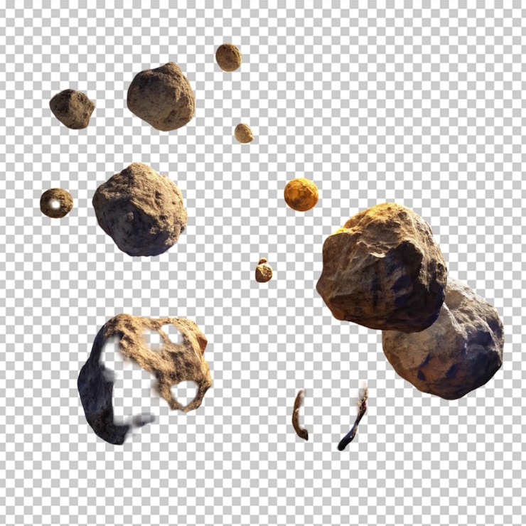 PSD asteroides voladores en el png