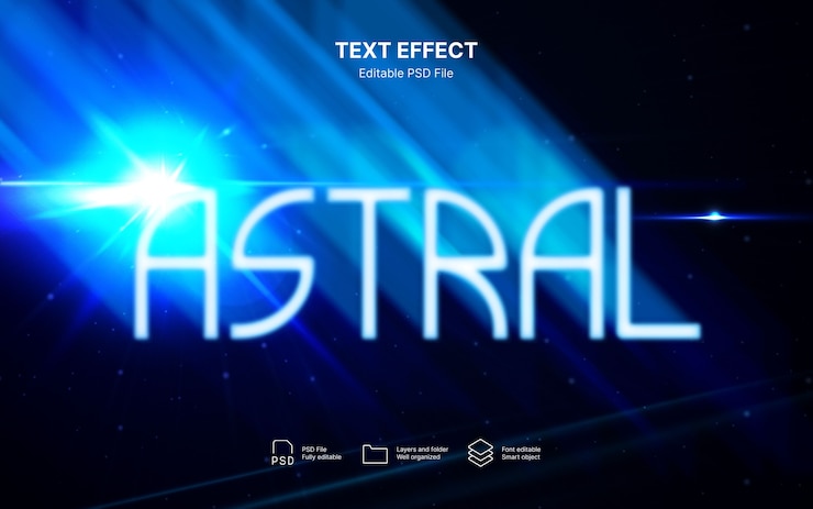 PSD astraltext-effekt
