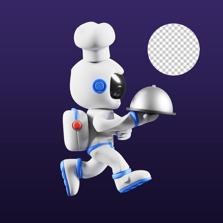 PSD astro che consegna l'illustrazione 3d del cibo