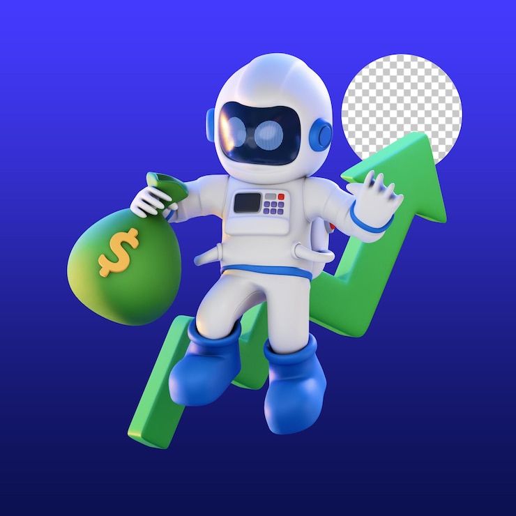 Astro prende profitto aziendale illustrazione 3D