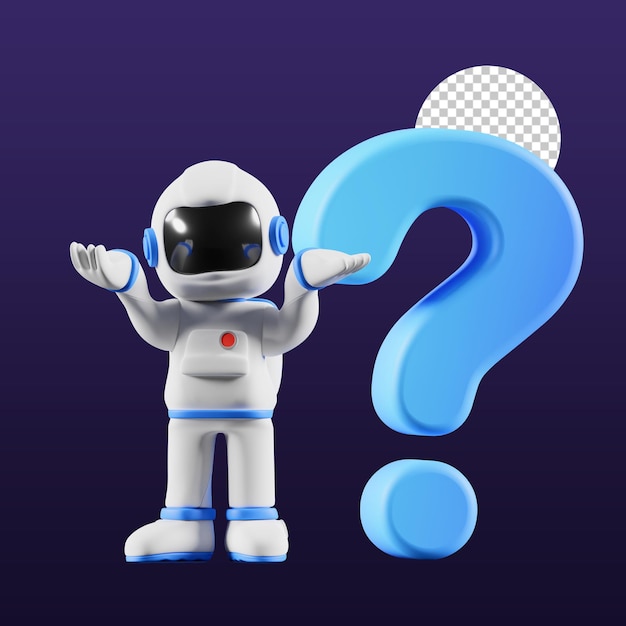 astro questionando ilustração 3d