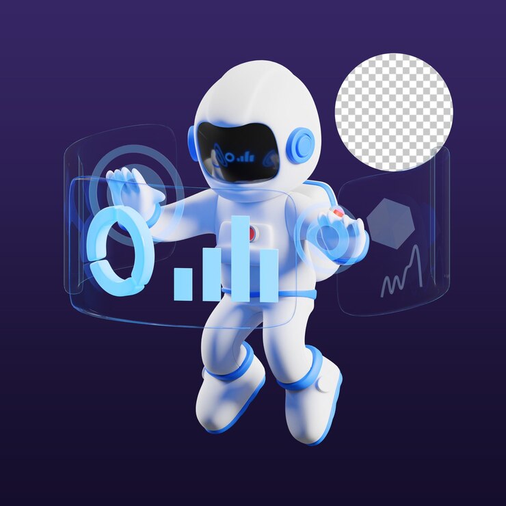 PSD astro usando la futura tecnología 3d ilustración