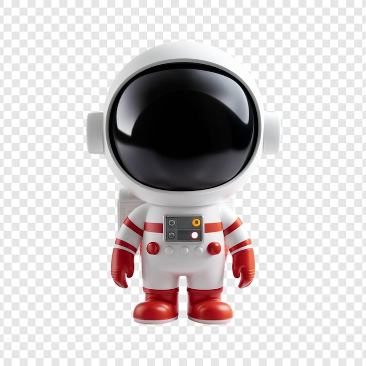 PSD astronaut 3d terisolasi pada latar belakang transparan