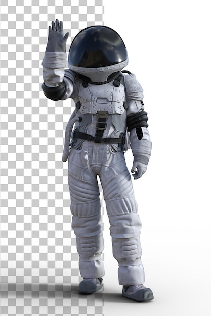 PSD astronaut auf durchsichtigem hintergrund 3d-render