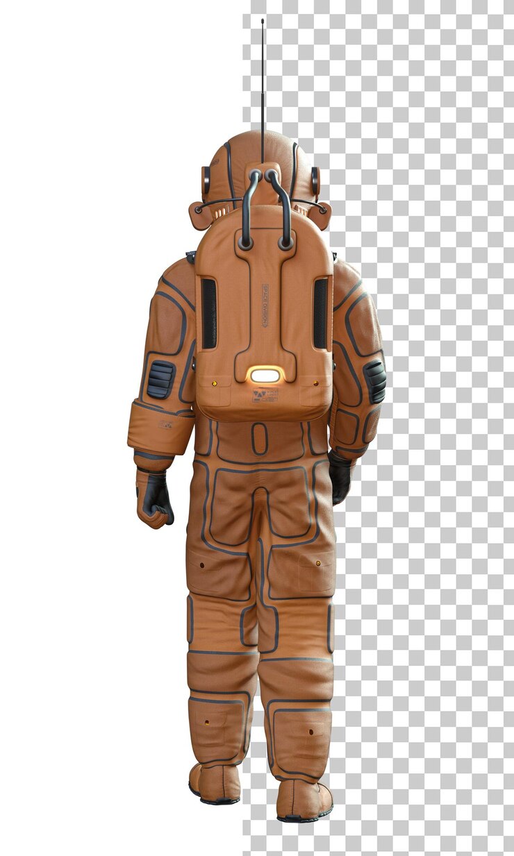 PSD astronaut dengan latar belakang transparan render 3d