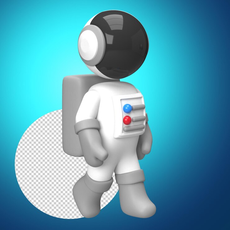 PSD astronauta andante con estilo 3d