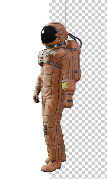 Astronauta em fundo transparente renderização 3D