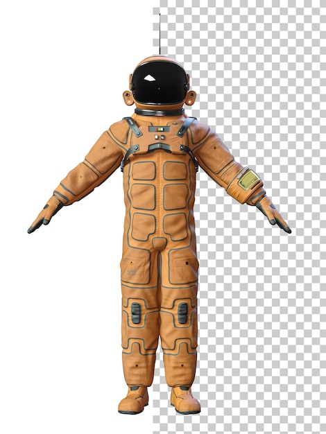 PSD astronauta em fundo transparente renderização 3d