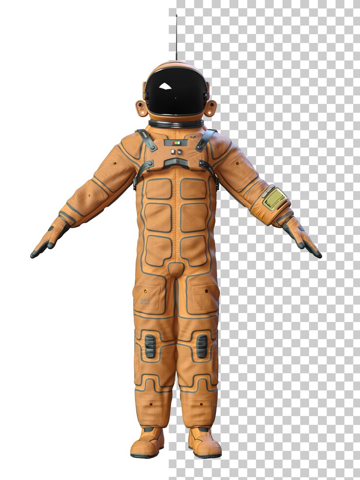 PSD astronauta en el fondo transparente renderizado en 3d