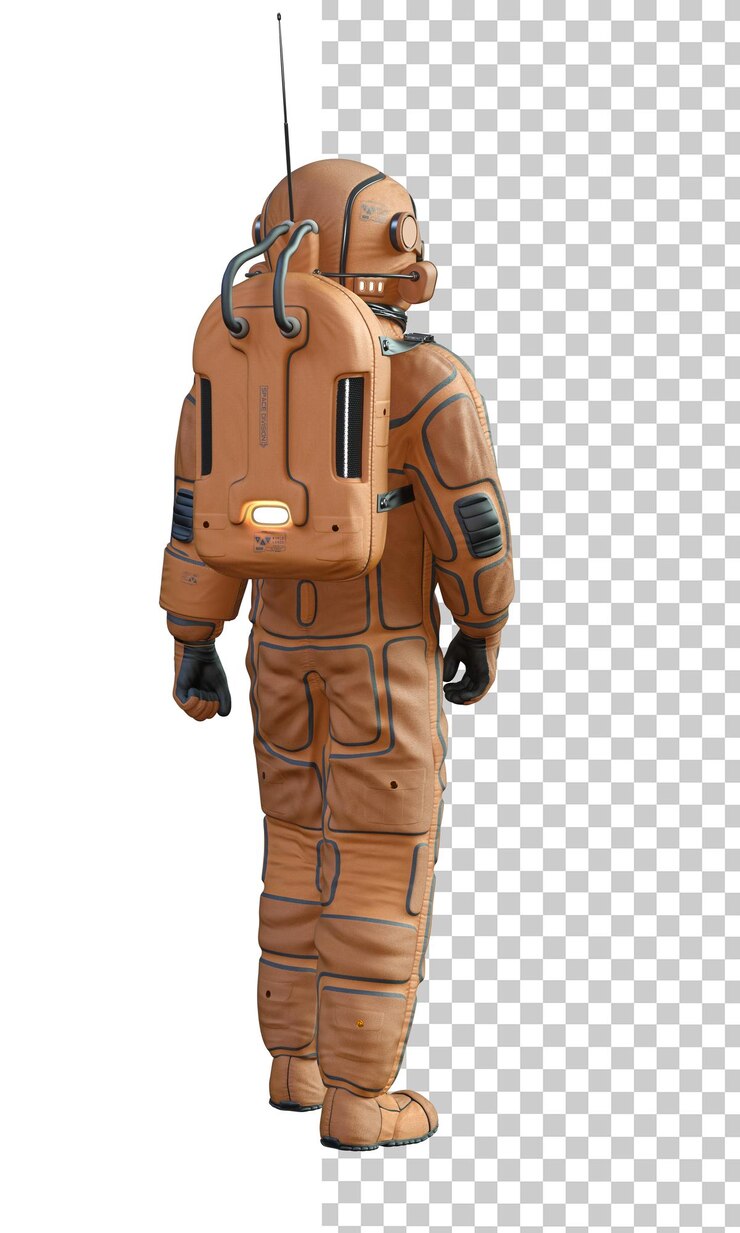 PSD astronauta en el fondo transparente renderizado en 3d