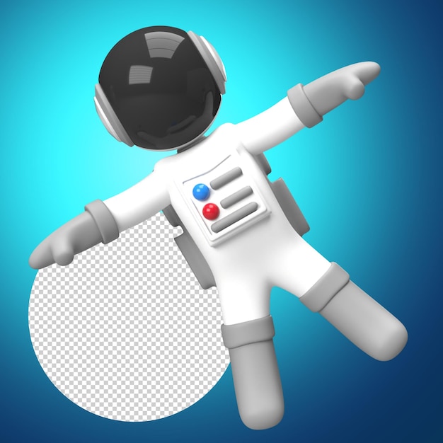 astronauta galleggiante con stile 3d